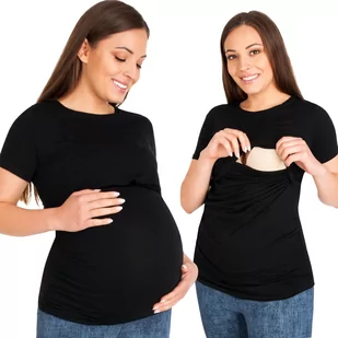 Bluzka Ciążowa I Do Karmienia Krótki Rękaw - Bluzki ciążowe - miniaturka - grafika 1