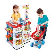 Zabawy w naśladowanie dorosłych - Supermarket Wózek Koszyk Kasa Fiskalna Dla Dzieci - miniaturka - grafika 1