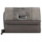 Portfele - Tom Tailor Portfel Damski Klasyczny Szary 1Sdz - miniaturka - grafika 1