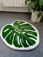 Dywany - Dywan w kształcie liścia monstery, miękki, zielony dywan - miniaturka - grafika 1