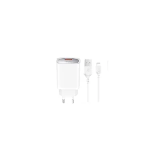 XO ładowarka sieciowa CE19 QC 18W 1x USB biała + kabel Lightning - Ładowarki do telefonów - miniaturka - grafika 1