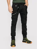 Spodnie męskie - Alpha Industries Spodnie materiałowe Utility 128202 Czarny Slim Fit - miniaturka - grafika 1