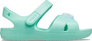 Crocs Crocs Classic Cross-Strap Charm Sandal 206947-3U3 zielone 20/21 - Buty dla dziewczynek - miniaturka - grafika 1
