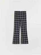 Spodnie i spodenki dla dziewczynek - Reserved - Spodnie flare w kratę - czarny - miniaturka - grafika 1