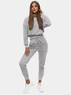 Komplet dresowy oversize dwuczęściowy damski szary OZONEE JS/8C71/2Z - Ozonee - Dresy damskie - miniaturka - grafika 1