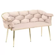 Sofy i kanapy - Sofa glamour / beżowy welur CHIC - miniaturka - grafika 1