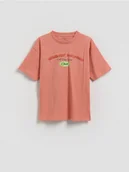 Koszulki dla chłopców - Reserved - T-shirt z nadrukiem - pastelowy róż - miniaturka - grafika 1