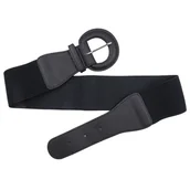 Paski - PASEK damski DO SUKIENKI gumowy czarny GUMA szeroki - miniaturka - grafika 1