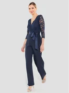 Kombinezony - Swing Kombinezon 3AE00300 Granatowy Regular Fit - miniaturka - grafika 1