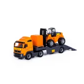 Samochody i pojazdy dla dzieci - Ciężarówka z wózkiem widłowym i klockami 74 cm w siatce - miniaturka - grafika 1