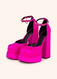 Versace Czółenka Na Platformie Medusa Aevitas Z Ozdobnymi Kamykami pink - Czółenka - miniaturka - grafika 1