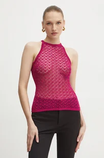 Guess top AMBER damski kolor różowy W4YR57 Z24F0 - Koszulki sportowe damskie - miniaturka - grafika 1