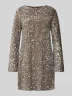 Sukienki - Sukienka koktajlowa o dopasowanym kroju z cekinowym obszyciem model ‘KAM’ - miniaturka - grafika 1