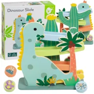 Klocki - CLASSIC WORLD Kolorowa Zjeżdżalnia Tor Dinozaur 5 el. - miniaturka - grafika 1