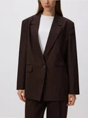 Marynarki i żakiety damskie - Reserved - Marynarka w prążek z wiskozą - ciemnobrązowy - miniaturka - grafika 1