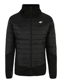 Kurtki męskie - 4F Męska kurtka hybrydowa Kumh060 Jeans, Deep Black, S, głęboka czerń, S - miniaturka - grafika 1