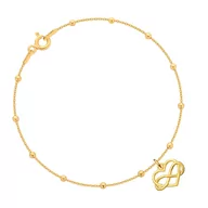 Bransoletki - Bransoletka pozłacana - serce i nieskończoność - miniaturka - grafika 1