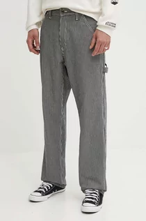 Spodnie męskie - Vans spodnie bawełniane kolor granatowy proste VN0008NCIND1 - grafika 1