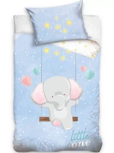 Carbotex Pościel Dziecięca 100x135+40x60 Słonik Little One BABY203027 39006 - Pościel dla dzieci - miniaturka - grafika 1