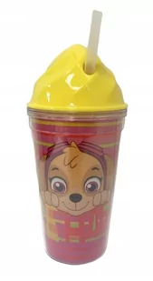 Butelka ze słomką Psi Patrol Be Happy 300ml różowa - Kubki dla dzieci - miniaturka - grafika 1