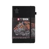 Notesy i bloczki - Sakura SAKURA SKETCH BOOK NOTE 13x21 cm 140g czarne kartki uniw 322479-uniw - miniaturka - grafika 1