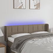 Inne meble do sypialni - vidaXL Zagłówek do łóżka z LED, taupe, 147x16x78/88 cm, tkanina - miniaturka - grafika 1
