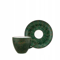 Filiżanki - Filiżanka do herbaty kawy porcelanowa zielona 300ml i spodek 15cm Wilmax - miniaturka - grafika 1