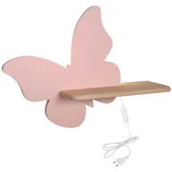 Lampy ścienne - Różowy dziecięcy kinkiet motylek z przewodem Divunu - miniaturka - grafika 1
