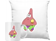 Gadżety dla niej i dla niego - ZESTAW PODUSZKA + KUBEK Spongebob Patryk Rozgwiazda Pomysł Na Prezent #5 - miniaturka - grafika 1