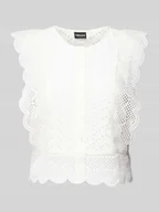 Bluzki damskie - Top bluzkowy z koronką szydełkową model ‘KARISMA’ - miniaturka - grafika 1