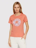Koszulki sportowe damskie - Converse T-Shirt 10022955-A03 Pomarańczowy Standard Fit - miniaturka - grafika 1