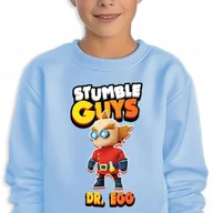 Bluzy dla dziewczynek - Bluza Dziecięca Niebieska Stumble Guys Mix Wzorów Doktor Egg - 152Cm - miniaturka - grafika 1