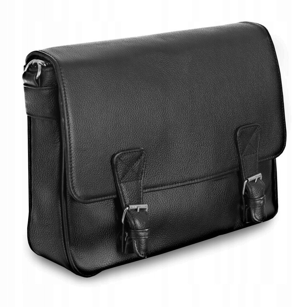 Skórzana torba męska na ramię na laptopa czarna - Tizano TM14