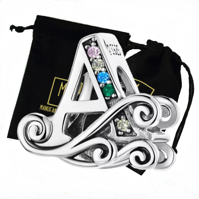 Charms literka a zawieszka litera inicjał prezent srebro damska manufaktura łącka