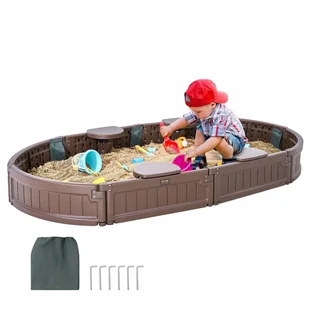 Piaskownica plastikowa zamykana z pokrywą 183x105.5 cm - Place zabaw - miniaturka - grafika 1