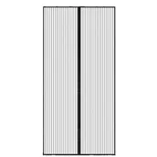 Moskitiery - Zagęszczona moskitiera na drzwi 120x210cm Bardzo gęsta siatka Magnetyczna kurtyna przeciw muchom, magnetyczne patyczki,automatyczne zamykanie, czarna - miniaturka - grafika 1