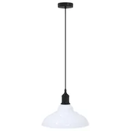 Lampy ogrodowe - vidaXL Lampa wisząca z regulacją wysokości E27 połysk biały metal - miniaturka - grafika 1