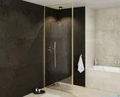 Kabiny prysznicowe - Besco Icon Gold 120x200cm kabina walk-in Złoty połysk/szkło przejrzyste ICG-120-200C - miniaturka - grafika 1