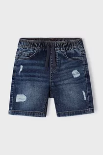 Spodnie i spodenki dla chłopców - Mayoral szorty jeansowe dziecięce kolor niebieski regulowana talia - grafika 1