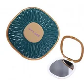 Lusterka do makijażu - eCarla, Lusterko kosmetyczne otwierane do torebki Zieleń L15ZIE - miniaturka - grafika 1