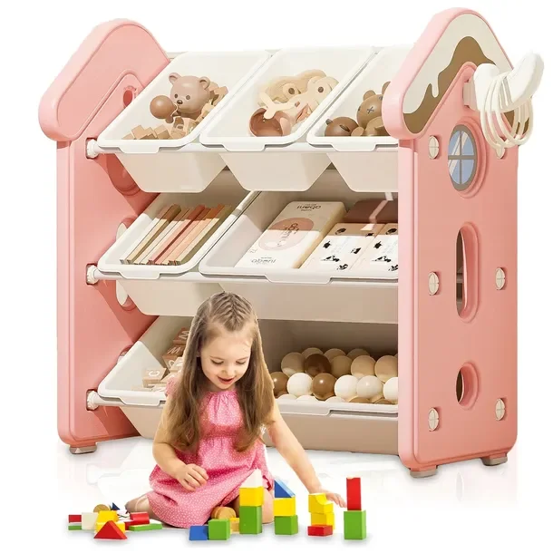 Regał Dla Dzieci Organizer Domek Dziecięcy Na Zabawki Książki 68x70x40cm Xl