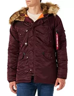 Kurtki męskie - Alpha Industries Męska kurtka zimowa ze sztucznym futrem, Bordowy (Deep Maroon), M - miniaturka - grafika 1