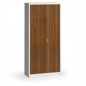 Szafy biurowe - ALFA 3 Szafy spawane z laminowanymi drzwiami, 1950 x 920 x 400 mm, RAL 7035/orzech 1261180 - miniaturka - grafika 1