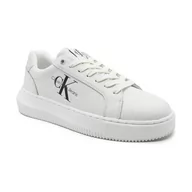 Trampki damskie - CALVIN KLEIN JEANS Skórzane trampki CHUNKY CUPSOLE MONOLOGO - miniaturka - grafika 1
