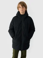 Kurtki i płaszcze dla chłopców - 4F Płaszcz puchowy z wypełnieniem syntetycznym chłopięcy - czarny 140 (9-10 lat) - miniaturka - grafika 1