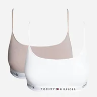 Biustonosze - Zestaw biustonoszy bez fiszbin Tommy Hilfiger UW0UW05528 XS 2 szt Biały/Beżowy (8720637170212) - miniaturka - grafika 1