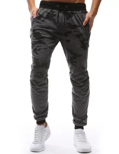 Spodnie męskie - Spodnie męskie dresowe moro antracytowe Dstreet UX3627 - grafika 1