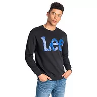 Bluzy męskie - Lee Bluza męska z okrągłym dekoltem SWS, Czarny (czarny 01), XXL - miniaturka - grafika 1
