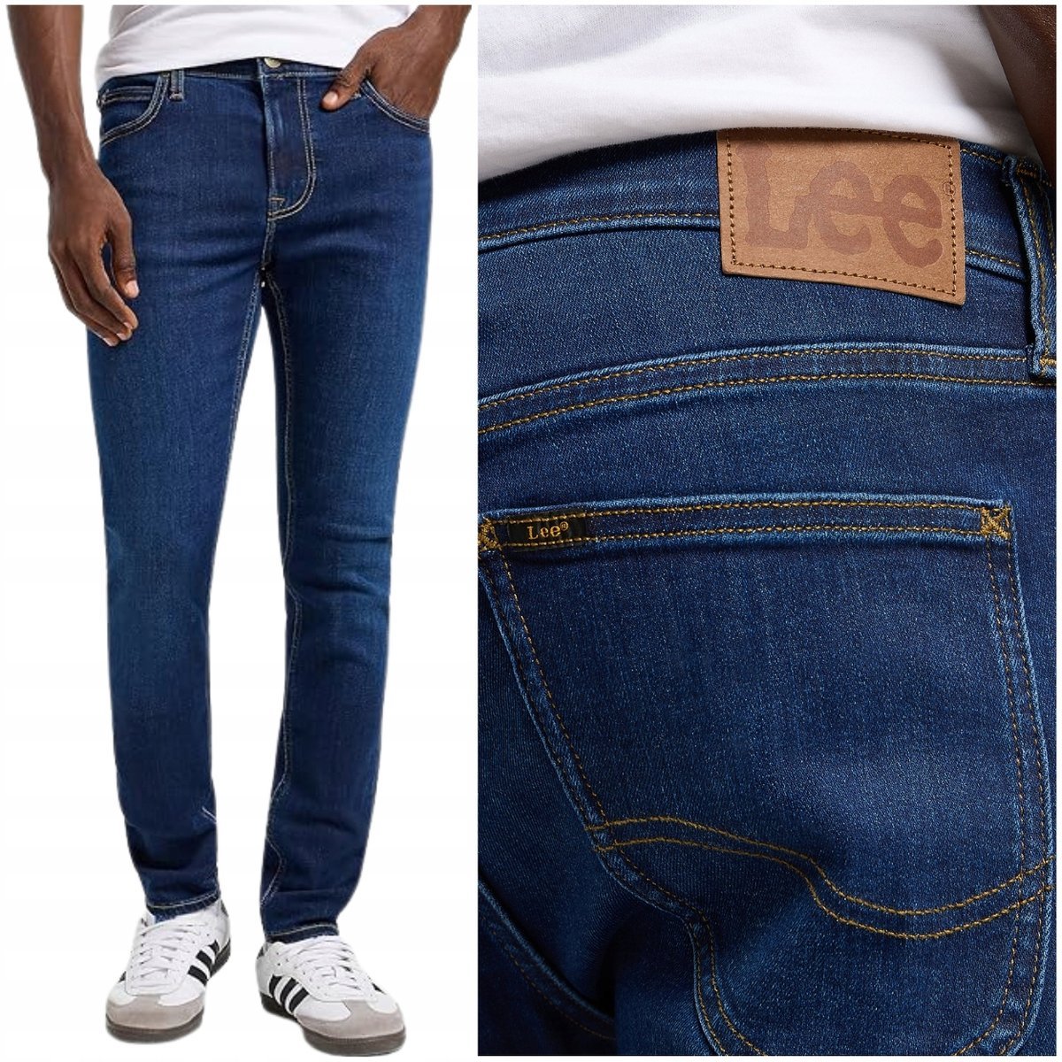 Lee Malone skinny Clipper elastyczne ciemne spodnie jeansowe rurki W31 L32