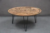 Ławy i stoliki kawowe - Ława Okrągła Stolik Kawowy Mapa 90 Cm B 5740 - miniaturka - grafika 1